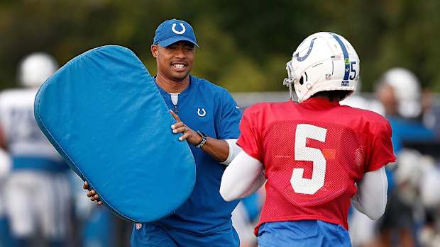 Indianapolis Colts quarterback coach Marcus Brady has been promoted to offensive coordinator.